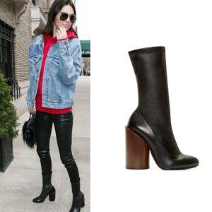 Givenchy Wooden Cylinder Heel Sock Boots 37.5 7.5